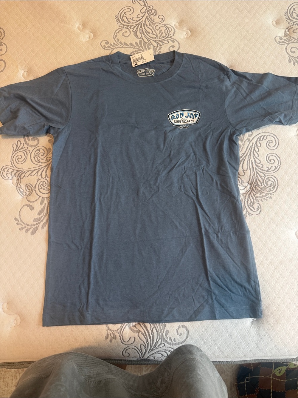 Ron Jon Short Sleeve Tee in Slate Blue with Chest Patch